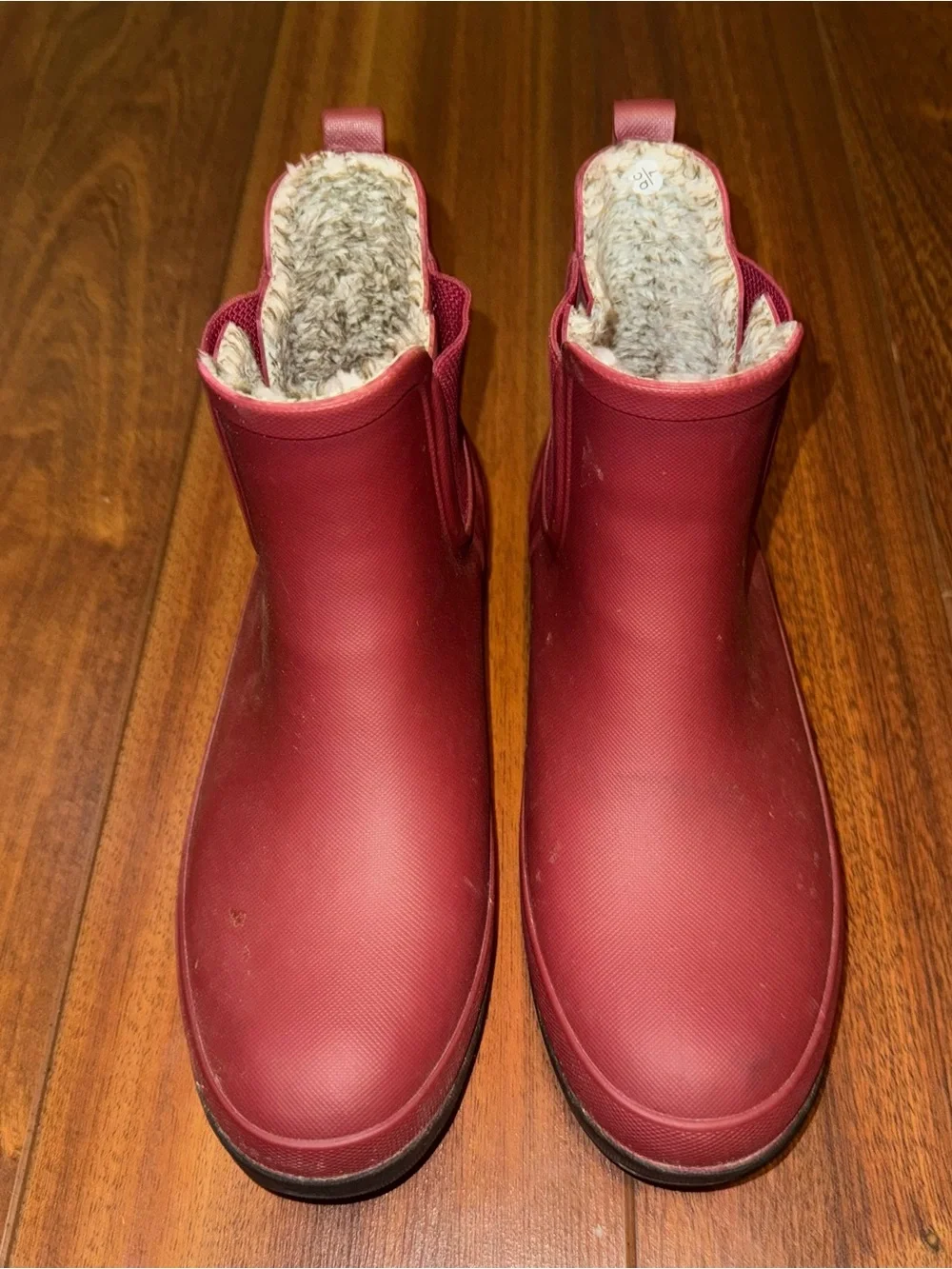 BOGS Women's Amanda Chelsea II Waterproof Slip On Rain Boots Cranberry - Picture 2 of 5
